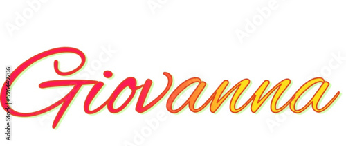 Giovanna - red and yellow color - female name - ideal for websites, emails, presentations, greetings, banners, cards, books, t-shirt, sweatshirt, prints

