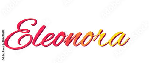 Eleonora - red and yellow color - female name - ideal for websites, emails, presentations, greetings, banners, cards, books, t-shirt, sweatshirt, prints

