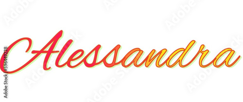 Alessandra - red and yellow color - female name - ideal for websites, emails, presentations, greetings, banners, cards, books, t-shirt, sweatshirt, prints
