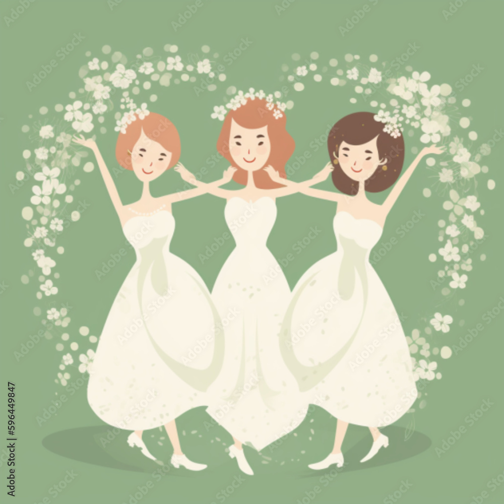 Bridesmaids with Flowers