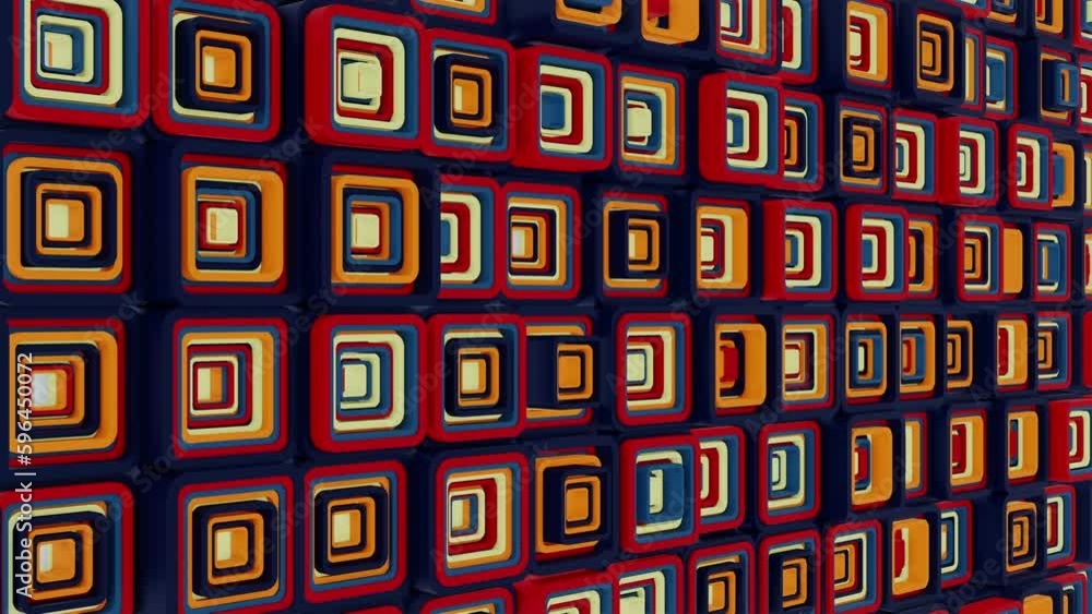 3d background abstract. Satisfying abstract animation.  Motion geometric cubes. 4k seamless looped video.