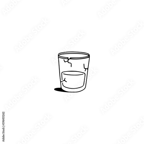 doodle vector illustration of a glass filled with water