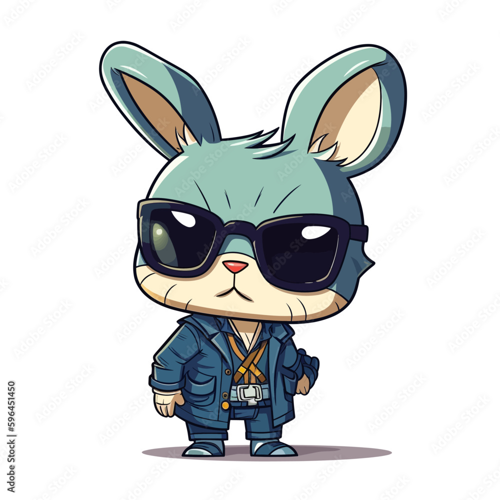cartoon rabbit in a suit and sunglasses cartoon rabbit in a suit and sunglasses