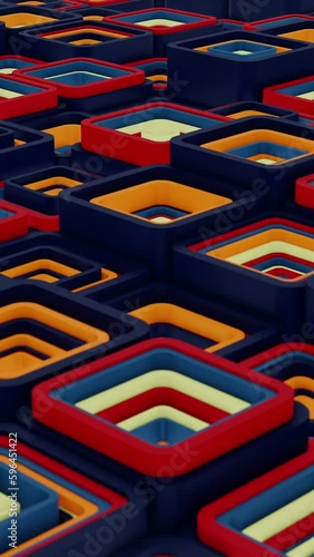 3d background abstract. Satisfying abstract animation.  Motion geometric cubes. 4k seamless looped video.