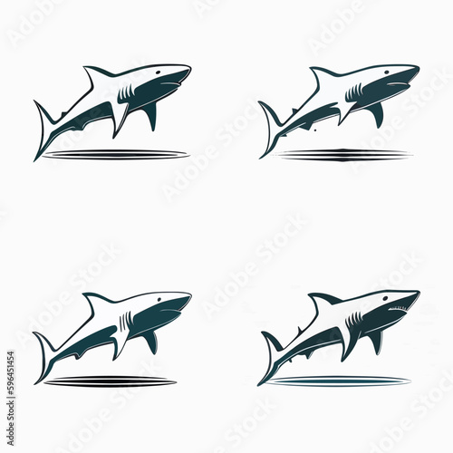 set of fish icons sharks