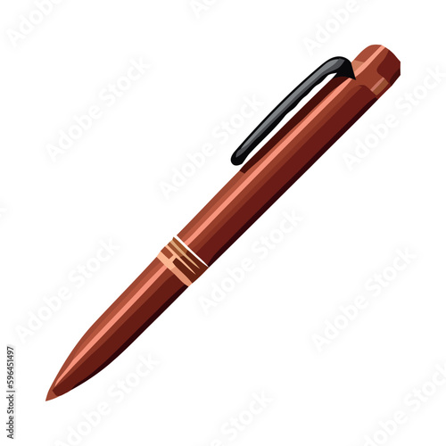 Sharp metal nib on yellow ballpoint pen