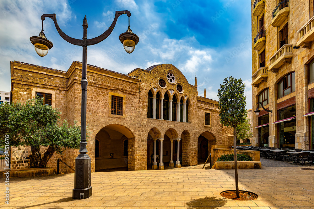 Naklejka premium Beirut, the capital city of Lebanon. Old town - Saint George Greek Orthodox Cathedral