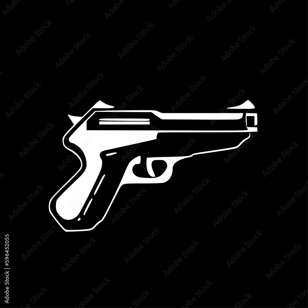 Gun - Black and White Isolated Icon - Vector illustration Gun - Black and White Isolated Icon - Vector illustration