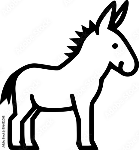 Donkey | Black and White Vector illustration photo