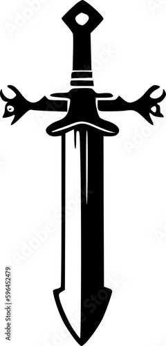 Sword | Minimalist and Simple Silhouette - Vector illustration