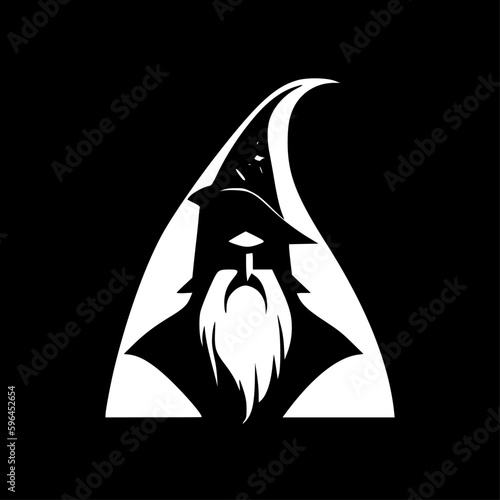 Wizard - Black and White Isolated Icon - Vector illustration