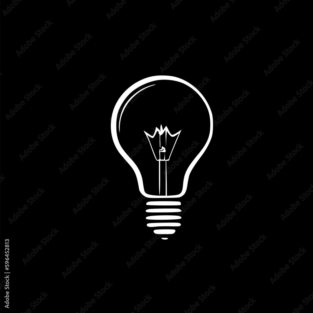 Bulb - Black and White Isolated Icon - Vector illustration Bulb - Black and White Isolated Icon - Vector illustration