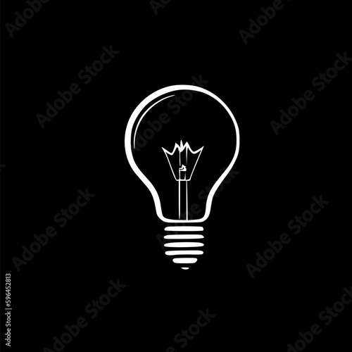 Bulb - Black and White Isolated Icon - Vector illustration