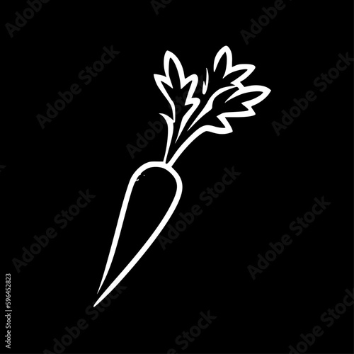 Carrot | Black and White Vector illustration