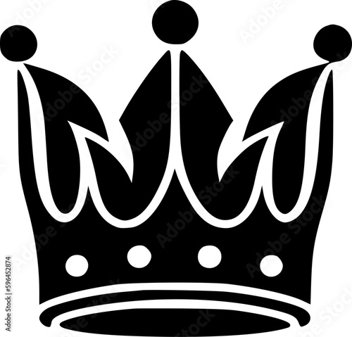 Crown - Black and White Isolated Icon - Vector illustration