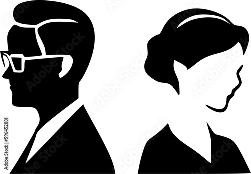 Couples | Black and White Vector illustration