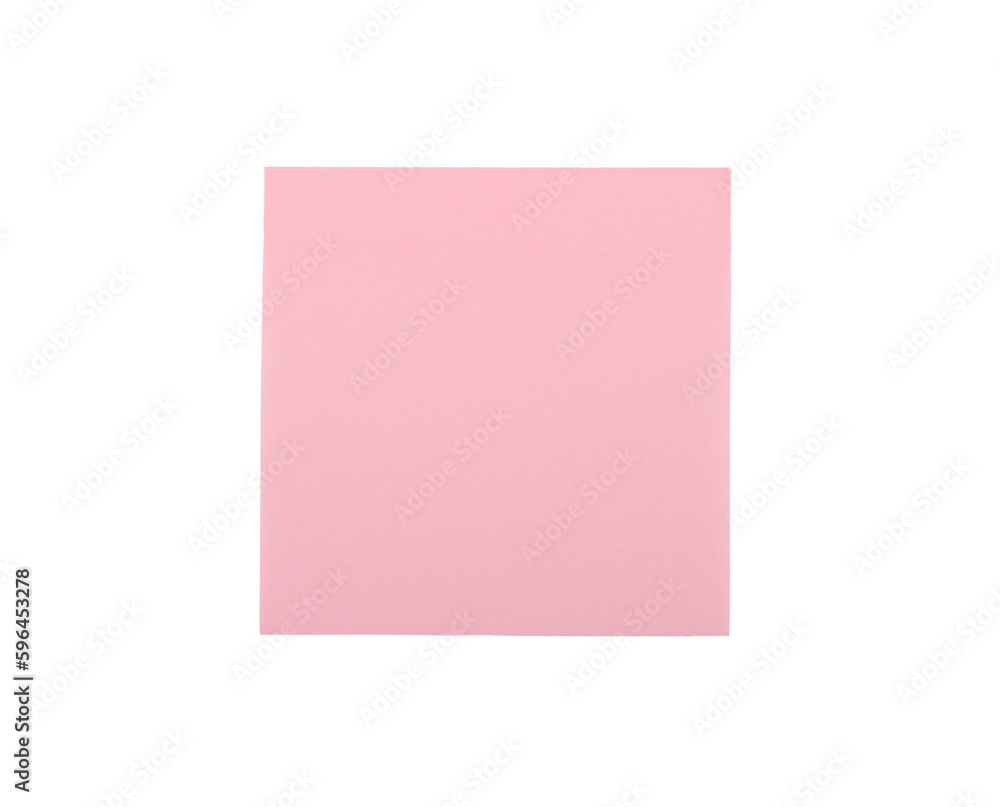 Pink sticky note, empty blank memo sticker isolated on white Pink sticky note, empty blank memo sticker isolated on white