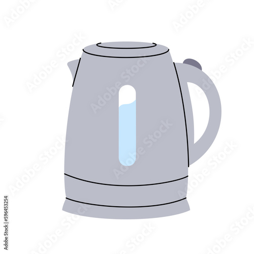 Electric kettle icon. Kitchen tools silhouette. Vector illustration.