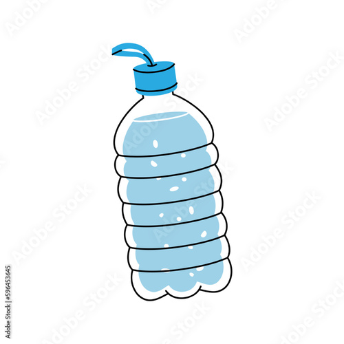 Fitness plastic bottle icon. Empty glass or plastic bottle silhouette. Vector illustration.