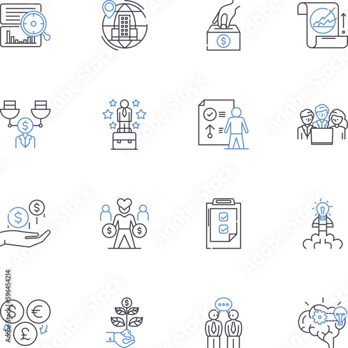 Aspirations line icons collection. Dream, Ambition, Vision, Hope, Goal, Desire, Objective vector and linear illustration. Target,Mission,Aim outline signs set Generative AI
