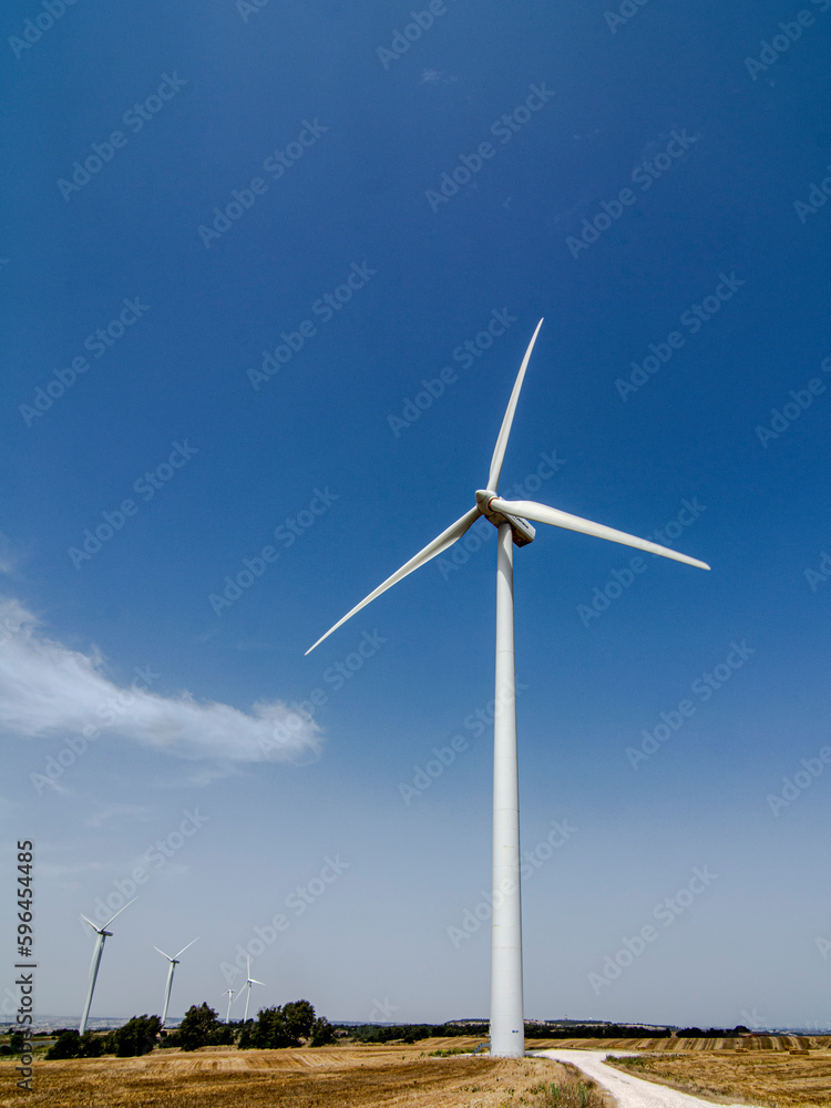 Wind turbine in a wind field in central Catalonia. Spain. Wind turbine in a wind field in central Catalonia. Spain.
