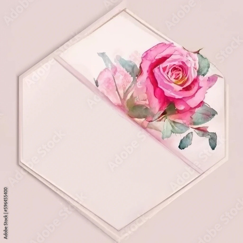 Watercolor rose card