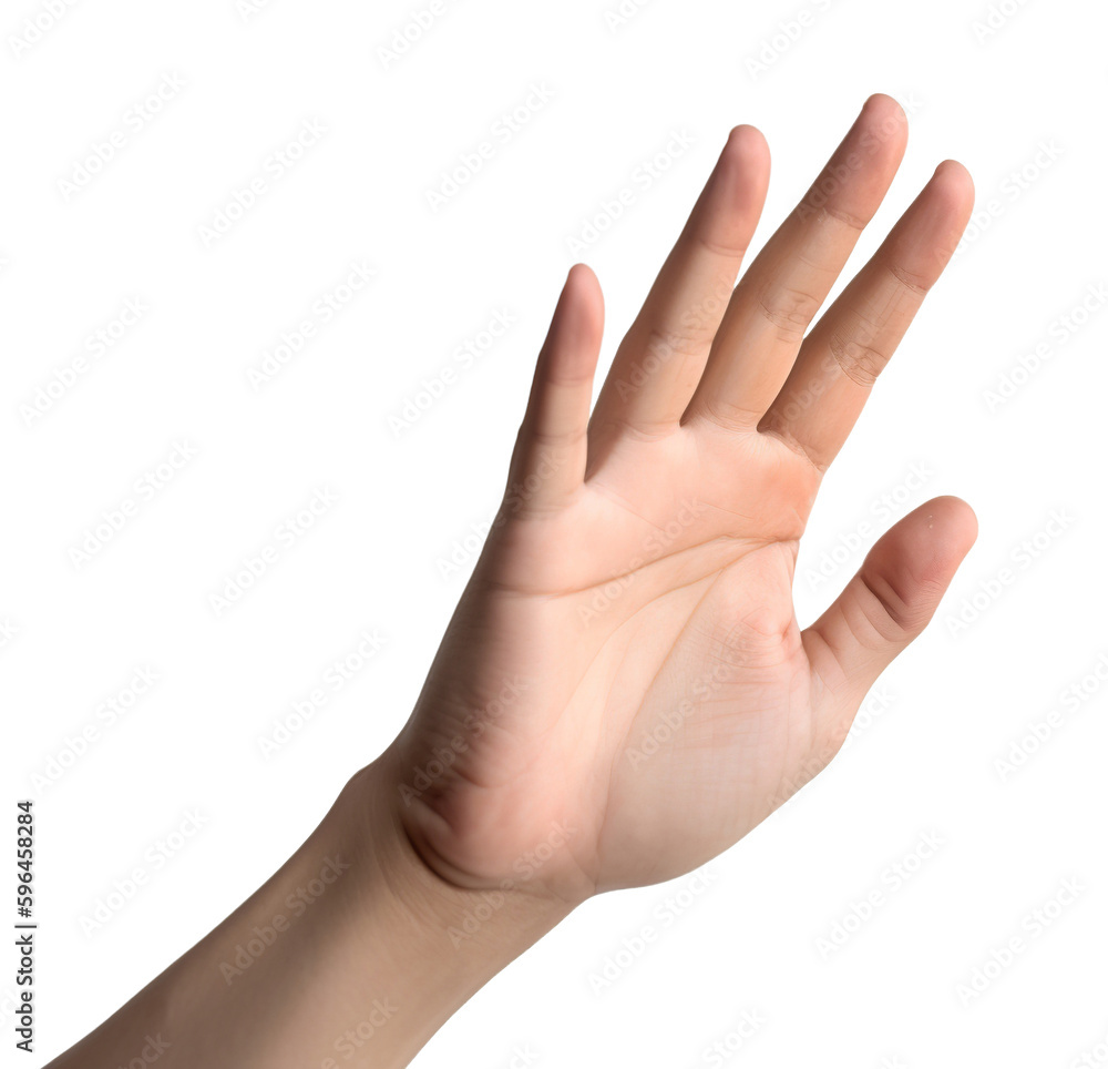 Hands up in transparent background. Generative AI. Hands up in transparent background. Generative AI.
