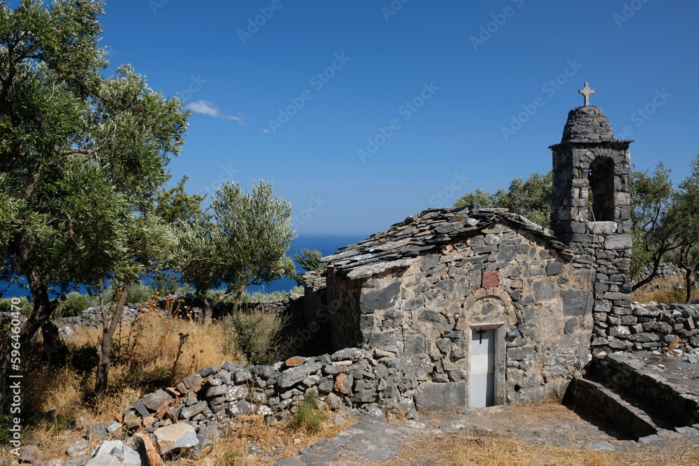 Lonely chapel on the island of Mani