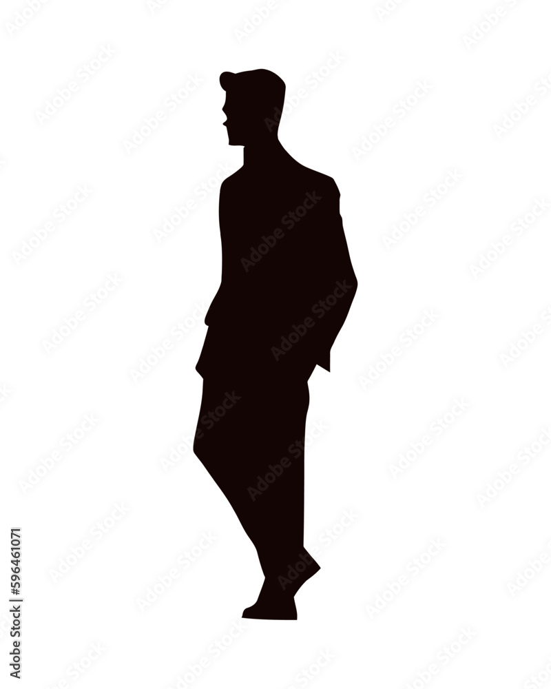 Silhouette business people walking towards success Silhouette business people walking towards success
