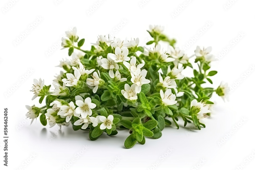Obraz premium white flowers on a plain background. Generative AI