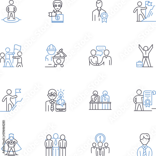 Academic tradition line icons collection. Legacy, Scholarship, Pedagogy, Rigor, Discourse, Research, Tenure vector and linear illustration. Praxis,Dissertations,Thesis outline signs set Generative AI