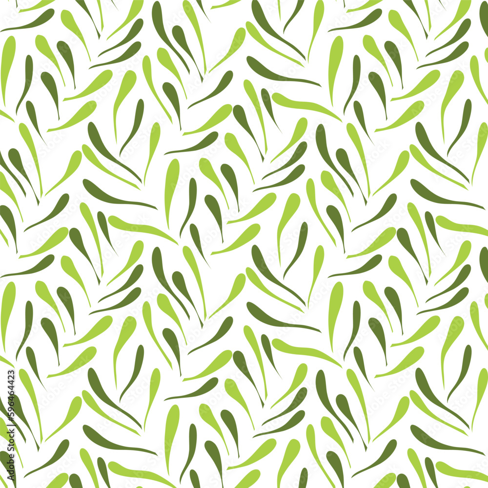 Seamless floral pattern with twigs. Botanical background, repeating prints. Blooming herbs texture design for your design. Hand drawn vector illustration