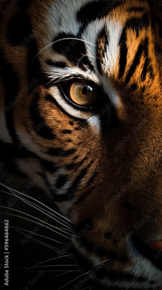 Close up to an Eye of the TIger, National Geographic Shot, Generative AI