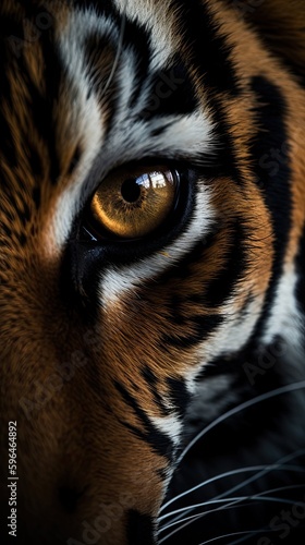 Close up to an Eye of the TIger, National Geographic Shot, Generative AI