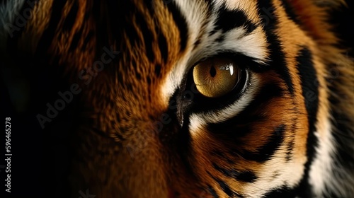 Close up to an Eye of the TIger  National Geographic Shot  Generative AI