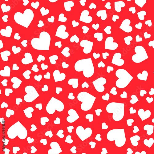 Transparent seamless red hearts background.