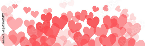 Red hearts for Valentine's day. Realistic heart shapes in red colors 