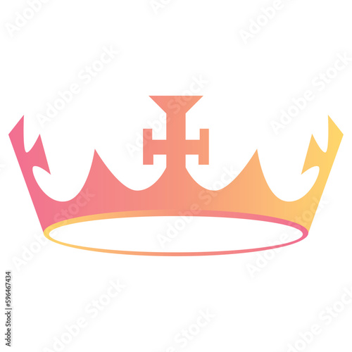 Isolated colored king or queen golden crown icon Vector