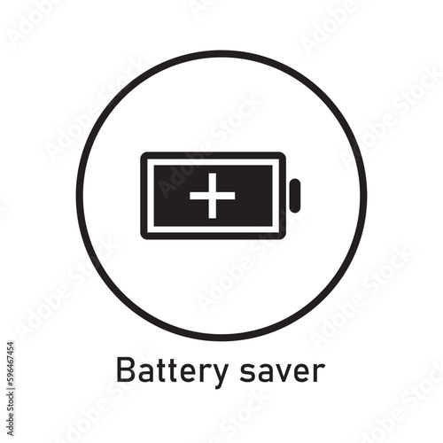 Battery Saver Icon Vector Image Illustration. Mobile Phone Icon.