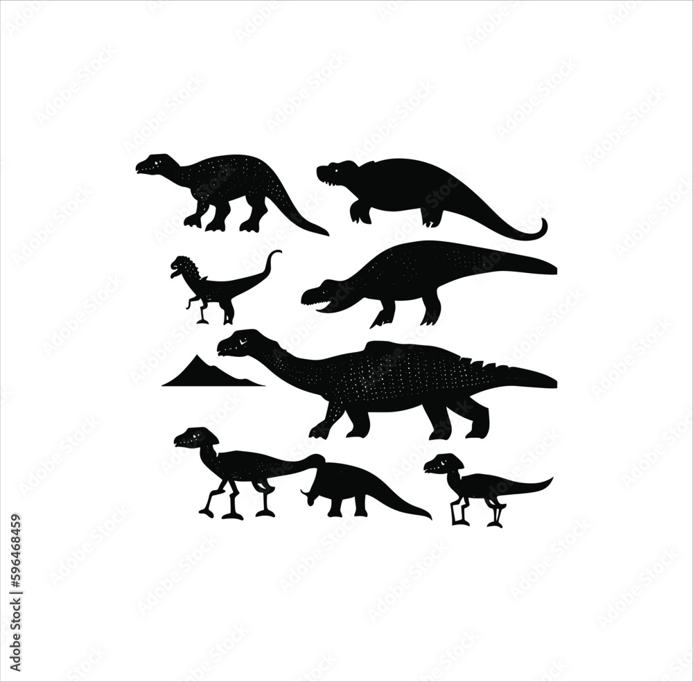 Dinosaur icon silhouette vector art work.