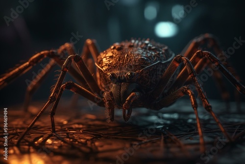 The internet resembles a grand arachnid. Generative AI © Pavel