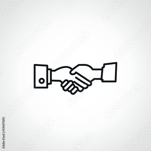 Handshake line icon. Partnership and agreement outline icon