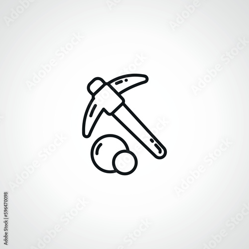mining hammer line icon. hammer outline icon