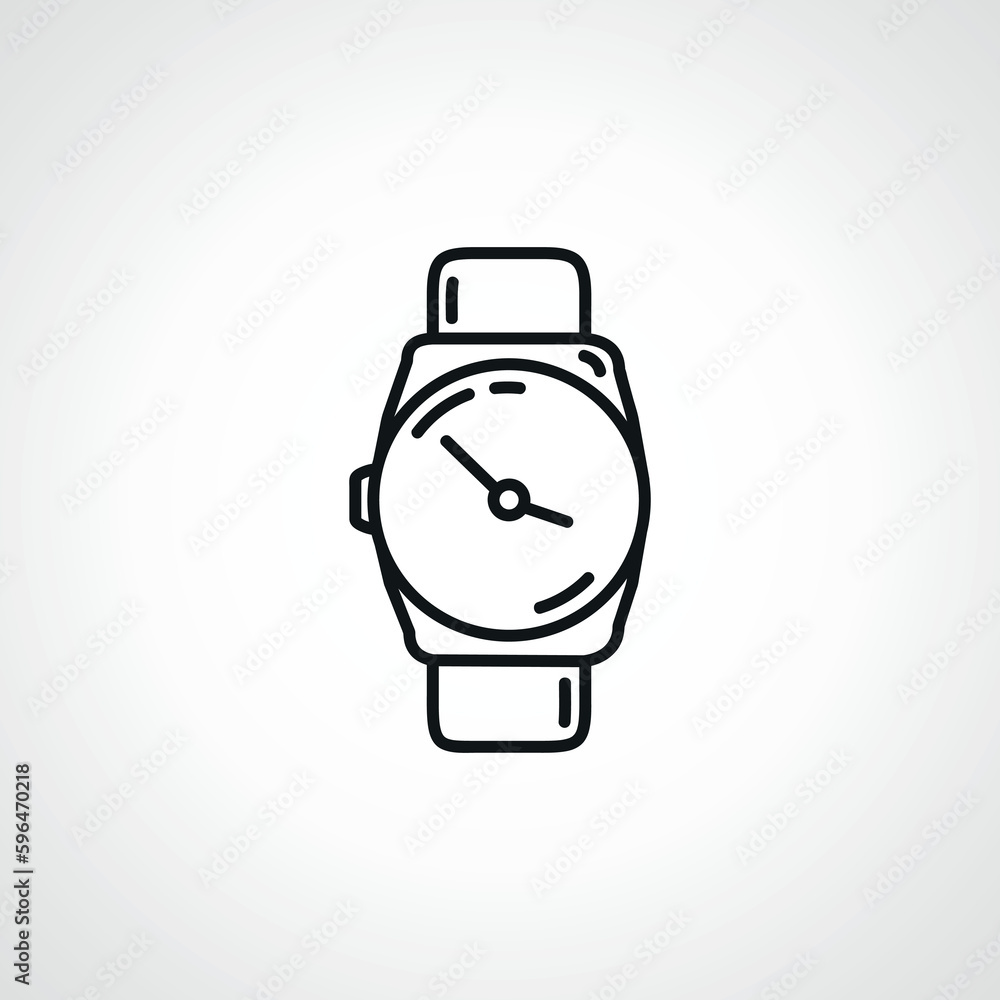 Digital Hand Watch. Wrist Watch Outline Doodle Icon. Illustration in Sketch  Style Stock Vector - Illustration of design, business: 237205182