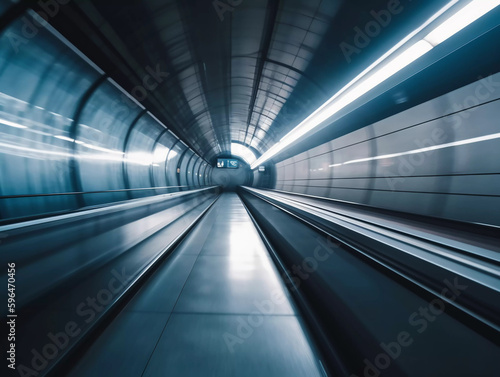 moving escalator in subway station