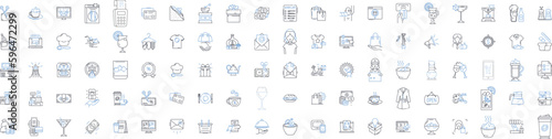 Retail therapy line icons collection. Shopping, Therapy, Excitement, Happiness, Satisfaction, Retailing, Purchasing vector and linear illustration. Addiction,Relaxation,Distraction Generative AI