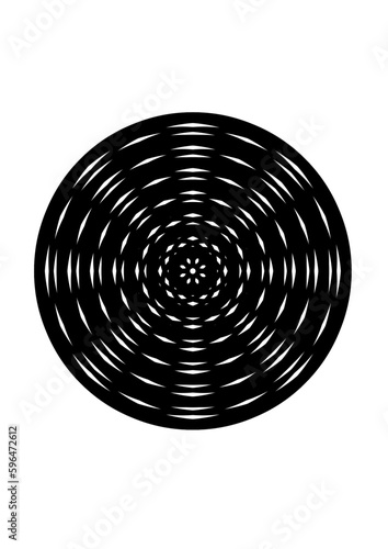 interessante kreisfigur mit vielen konzentrischen ringen und vier strukturierten sektoren, modern art,
