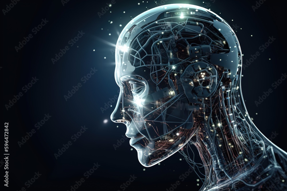 Fototapeta premium futuristic android head