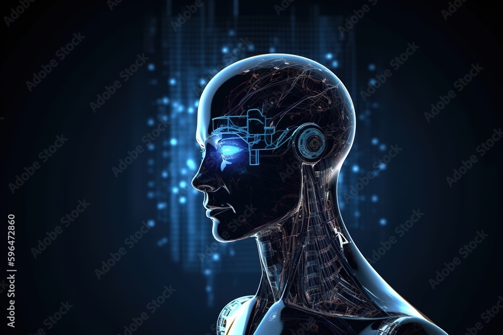Obraz premium futuristic android head 