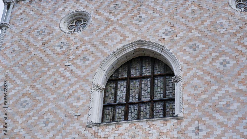 window in Doge's Palace in Venice Italy window in Doge's Palace in Venice Italy